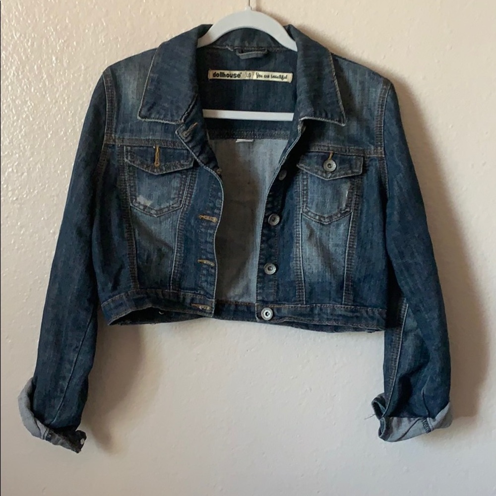 Short Distressed Denim Jacket